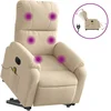 Image de vidaXL Fauteuil de massage Relève-personne électrique Crème Tissu microfibre