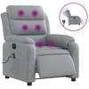 Image de vidaXL Fauteuil de massage électrique Tissu gris clair