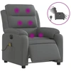 Image de vidaXL Fauteuil de massage électrique Tissu gris foncé