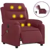 Image de vidaXL Fauteuil de massage électrique vin rouge tissu