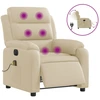 Image de vidaXL Fauteuil de massage électrique Crème Tissu