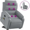 Image de vidaXL Fauteuil de massage avec releveur Gris clair Tissu