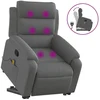 Image de vidaXL Fauteuil de massage avec releveur Tissu gris foncé