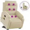 Image de vidaXL Fauteuil de massage avec releveur Crème Tissu