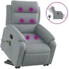 Image de vidaXL Fauteuil de massage électrique avec releveur Tissu gris clair