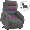 Image de vidaXL Fauteuil de massage électrique avec releveur Tissu gris foncé
