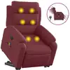 Image de vidaXL Fauteuil de massage électrique avec releveur Tissu rouge vin