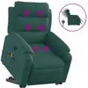 Image de vidaXL Fauteuil de massage électrique avec releveur Tissu vert foncé