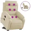 Image de vidaXL Fauteuil de massage électrique avec releveur Crème Tissu