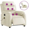 Image de vidaXL Fauteuil de massage électrique Crème similicuir