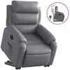 Image de vidaXL Fauteuil relax avec releveur Gris Similicuir