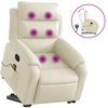 Image de vidaXL Fauteuil de massage avec releveur Crème Similicuir