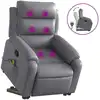 Image de vidaXL Fauteuil de massage avec releveur Gris Similicuir