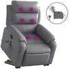 Image de vidaXL Fauteuil de massage avec releveur électrique Gris Similicuir