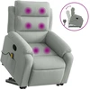Image de vidaXL Fauteuil de massage avec releveur gris clair velours