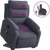 Image de vidaXL Fauteuil de massage avec releveur gris foncé velours
