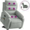 Image de vidaXL Fauteuil de massage avec releveur électrique gris clair velours
