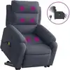 Image de vidaXL Fauteuil de massage avec releveur électrique gris foncé velours