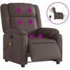Image de vidaXL Fauteuil de massage électrique brun similicuir