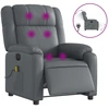 Image de vidaXL Fauteuil de massage électrique gris similicuir