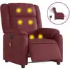 Image de vidaXL Fauteuil de massage électrique vin rouge similicuir