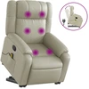 Image de vidaXL Fauteuil de massage avec releveur Crème Similicuir