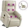 Image de vidaXL Fauteuil de massage avec releveur électrique Crème similicuir