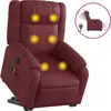 Image de vidaXL Fauteuil de massage avec releveur électrique vin rouge similicuir