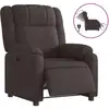 Image de vidaXL Fauteuil relax électrique brun foncé Tissu