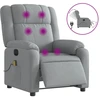 Image de vidaXL Fauteuil de massage électrique Tissu gris clair