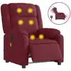 Image de vidaXL Fauteuil de massage électrique vin rouge tissu