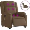 Image de vidaXL Fauteuil de massage électrique Marron Tissu