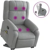Image de vidaXL Fauteuil de massage avec releveur Gris clair Tissu