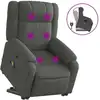 Image de vidaXL Fauteuil de massage avec releveur Tissu gris foncé