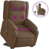 Image de vidaXL Fauteuil de massage avec releveur Marron Tissu