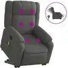Image de vidaXL Fauteuil de massage électrique avec releveur Tissu gris foncé