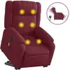 Image de vidaXL Fauteuil de massage électrique avec releveur Tissu rouge vin