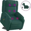 Image de vidaXL Fauteuil de massage électrique avec releveur Tissu vert foncé