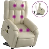 Image de vidaXL Fauteuil de massage avec releveur Crème Similicuir