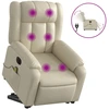 Image de vidaXL Fauteuil de massage avec releveur électrique Crème similicuir