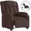 Image de vidaXL Fauteuil relax électrique brun foncé Tissu
