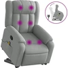 Image de vidaXL Fauteuil de massage avec releveur Gris clair Tissu