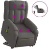 Image de vidaXL Fauteuil de massage électrique avec releveur Tissu gris foncé