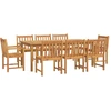 Image de vidaXL Ensemble de jardin 9 pièces en bois massif d'acacia