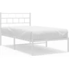 Image de vidaXL Lit métallique sans matelas avec tête de lit blanc 75x190 cm