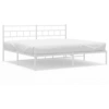 Image de vidaXL Cadre de lit avec tête de lit en métal blanc 183x213 cm
