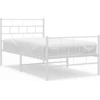 Image de vidaXL Cadre de lit avec tête et pied de lit en métal blanc 107x203 cm