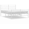 Image de vidaXL Cadre de lit avec tête et pied de lit en métal blanc 120x200 cm