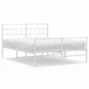 Image de vidaXL Cadre de lit avec tête et pied de lit en métal blanc 140x190 cm