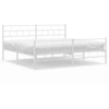 Image de vidaXL Cadre de lit avec tête et pied de lit en métal blanc 183x213 cm